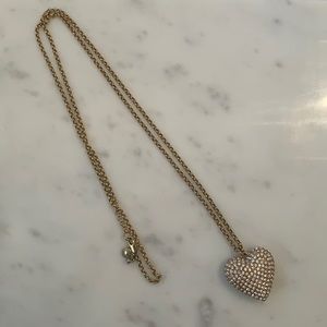 Jcrew gold pave heart necklace